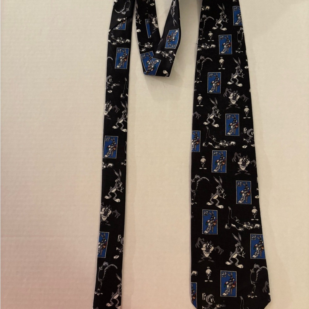 Warner Bros. Black and Blue Cartoon Character Tie